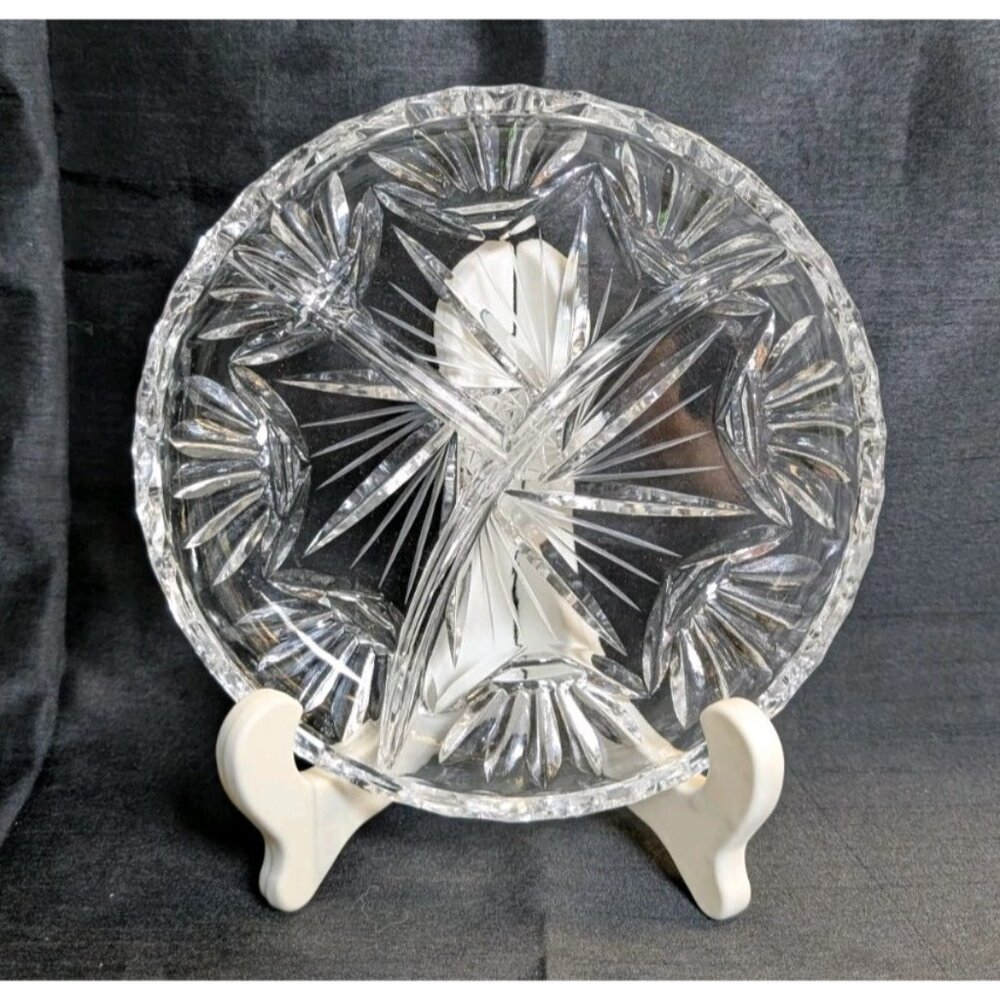 3 for $30 Vintage Cut Crystal Pickle / Olive Tray - 6 5/8" Diameter